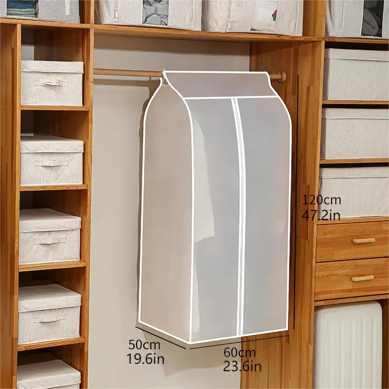 1pc Clothes Dust Cover Wardrobe Hanging Window Dust Cover Clothing Cover Cloth Household Clothing Cover Hanging Clothes Bag Peaceful Pleasures Health and Wellness 50X60X120CM