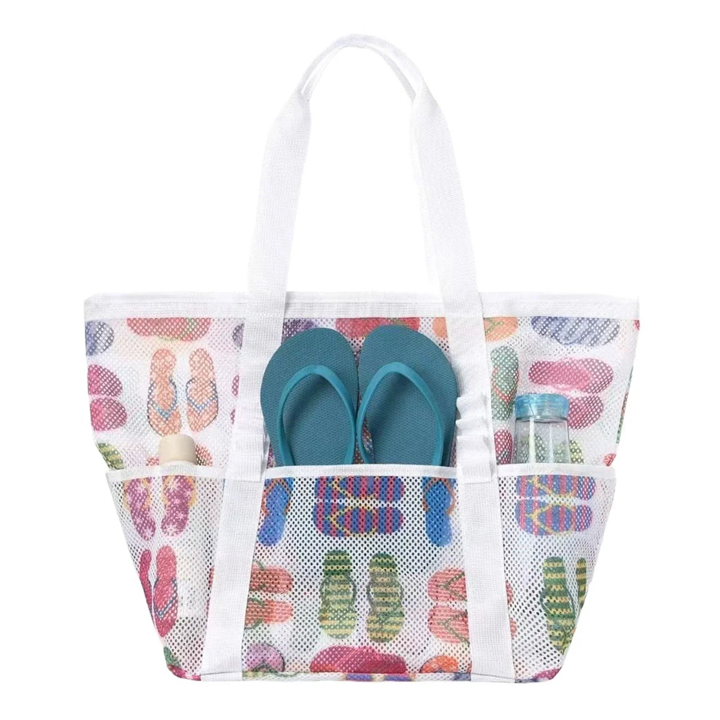 Mesh Beach Tote Bag | Large Multi-Pocket Pool & Travel Bag