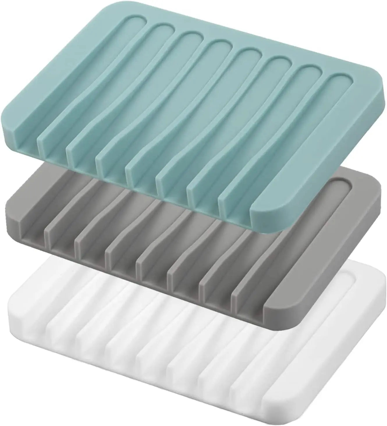 Home Silicone Drain Soap Box Kitchen Bathroom Anti-slip Sink Tray Creative Washing Table Soap Tray Free Punch Drain Rack Peaceful Pleasures Health and Wellness
