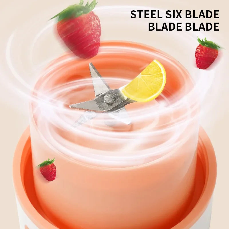 Electric Juicer Multifunctional Portable Juicer Fruit Blender Milkshake Juicer USB Rechargeable Smoothie Blender Juice Maker Cup Peaceful Pleasures Health and Wellness