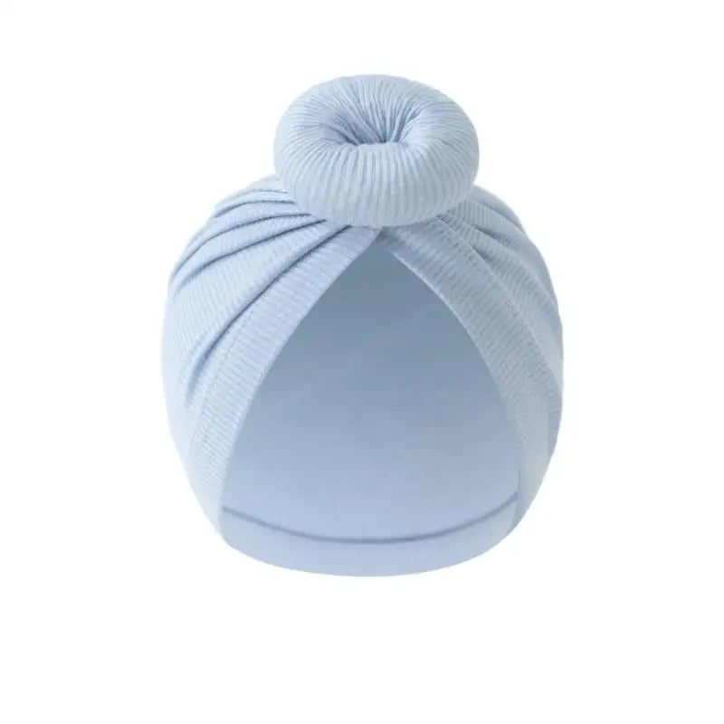 Baby Turban Hat – Soft Cotton Elastic Bun Knot Cap (0–6 Months)