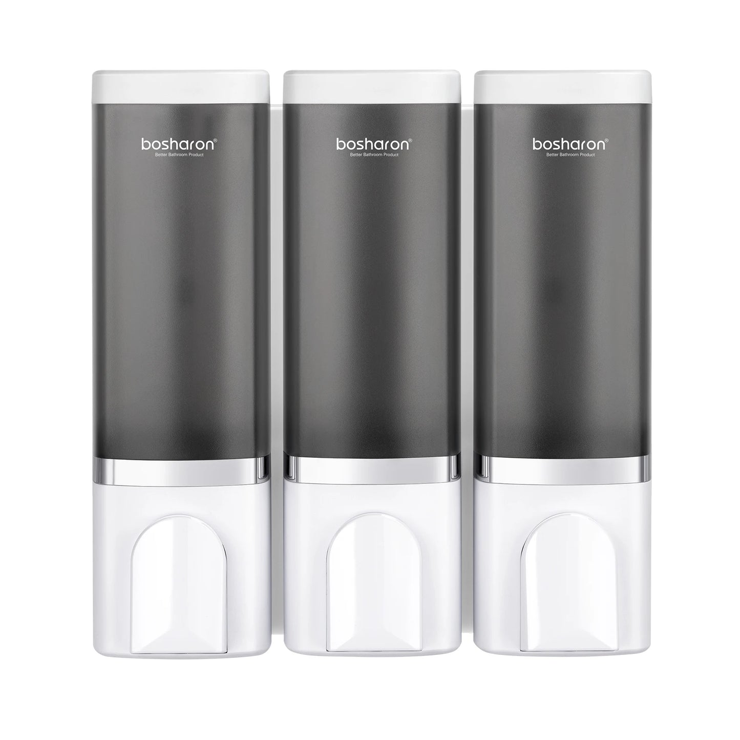 Wall Mounted Shower Soap Dispenser, Shampoo and Conditioner, 3 Chamber No Drill Peaceful Pleasures Health and Wellness White