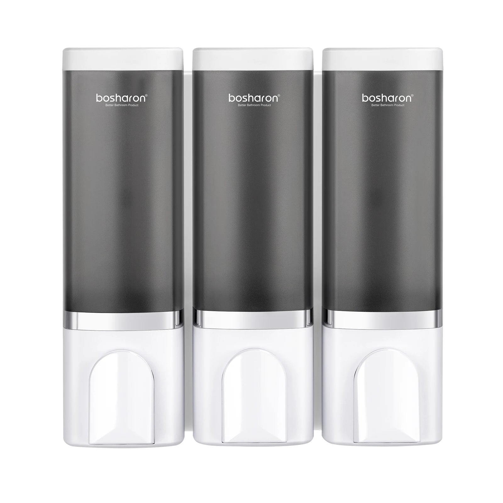 Wall Mounted Shower Soap Dispenser, Shampoo and Conditioner, 3 Chamber No Drill Peaceful Pleasures Health and Wellness White