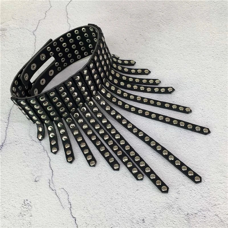 Sexy O-ring Choker Black Adjustable Leather Punk Metal Women Kitty