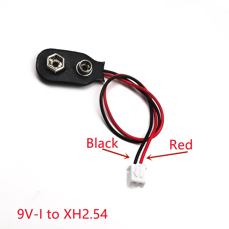 5PCS 9V Battery Buckle to Xh2.54 PH2.0 2P Terminal Wire 15cm DC Red Positive Black Negative Adapter Wire Peaceful Pleasures Health and Wellness Type-1