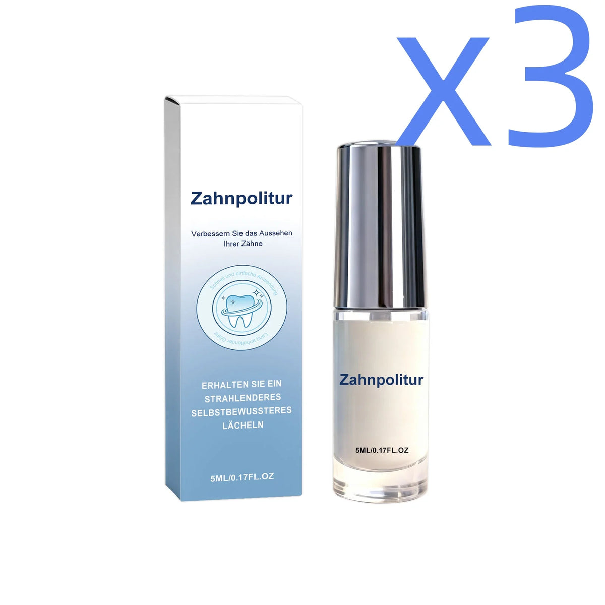 Xylitol Tooth Polish Instant Brighten Remove Stains Freshen Breath Lasting Shine Protect Enamel Wellness Easy Apply Teeth Paint Peaceful Pleasures Health and Wellness 5ml Boxed X 3PCS