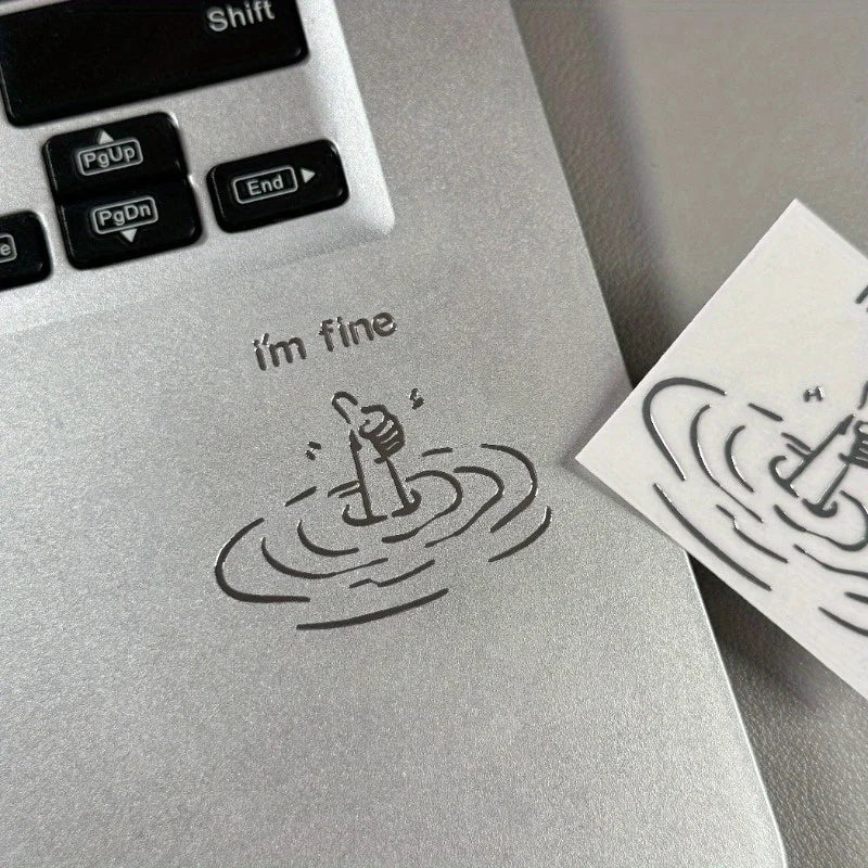 I'M Fine Funny Sarcastic Waterproof Laptop Sticker | Glossy