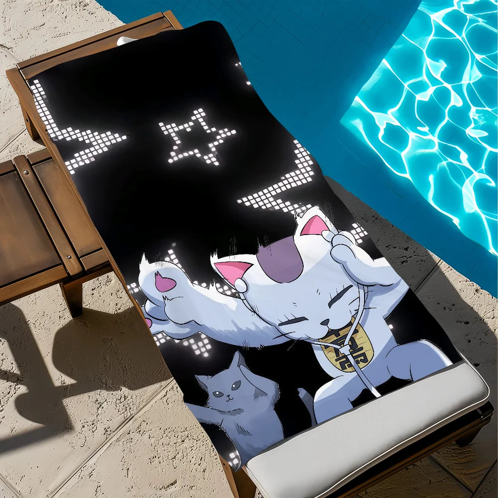 Anime Turbo Granny Cat Quick-Dry Beach Towel | Travel & Gym