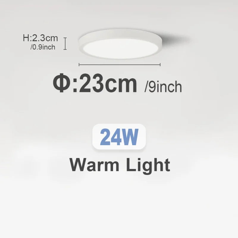 Ultra-Thin LED Ceiling Light 23/30cm | Dimmable Remote