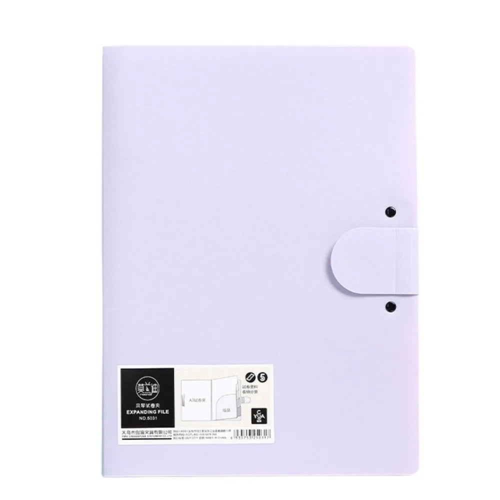 8 Pockets Expanding File Folder A4 Multi-layer File Organizer Portable Waterproof Document Storage Bag Contract Invoices Peaceful Pleasures Health and Wellness Purple