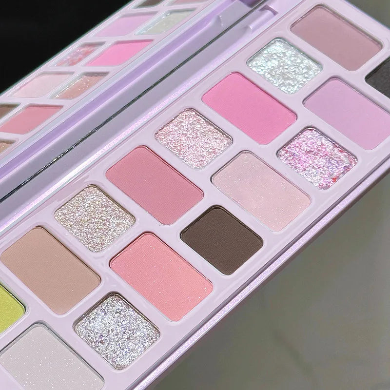 DIKALU 16-Color Eyeshadow Palette – Matte, Shimmer & Glitter