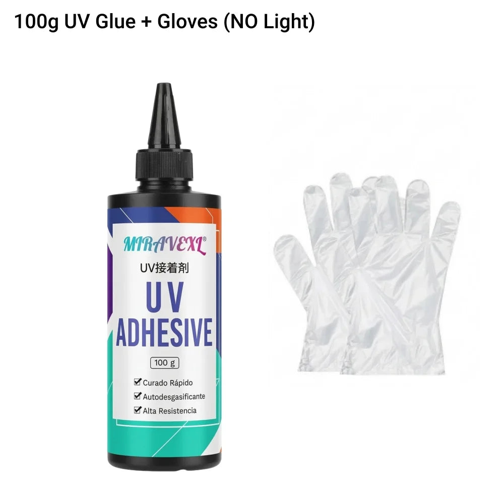 Upgraded UV Resin Kit with USB Light Fast Curing Clear UV Glue Flashlight Welding Seconds Bonding Glass Jewelry Repair Peaceful Pleasures Health and Wellness 1PCS