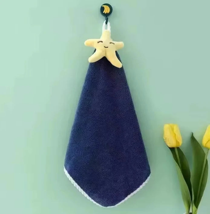 Coral Fleece Hangable Thicken Towel CartoonTowel Cute Absorbent Hand Towels Cleaning Cloth Rag Handkerchief Peaceful Pleasures Health and Wellness 1PCs 3