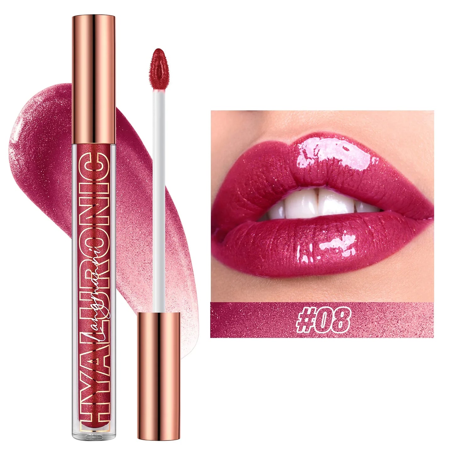 Hyaluronic Acid Glitter Lip Gloss – 8 Shades | Langmanni
