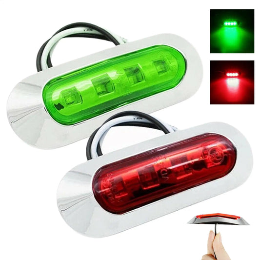 Marine Navigation Lights 2pcs Red And Green LED IP67 Waterproof 12-24V For Sea Fishing Sailing Yachting Cruising Docking Peaceful Pleasures Health and Wellness