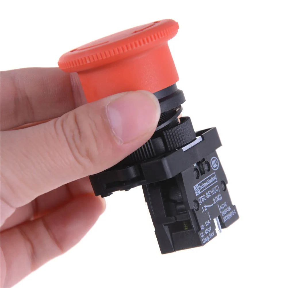 1pcs XB2-ES542 22mm NC Red Mushroom Emergency Stop Push Button Switch Peaceful Pleasures Health and Wellness