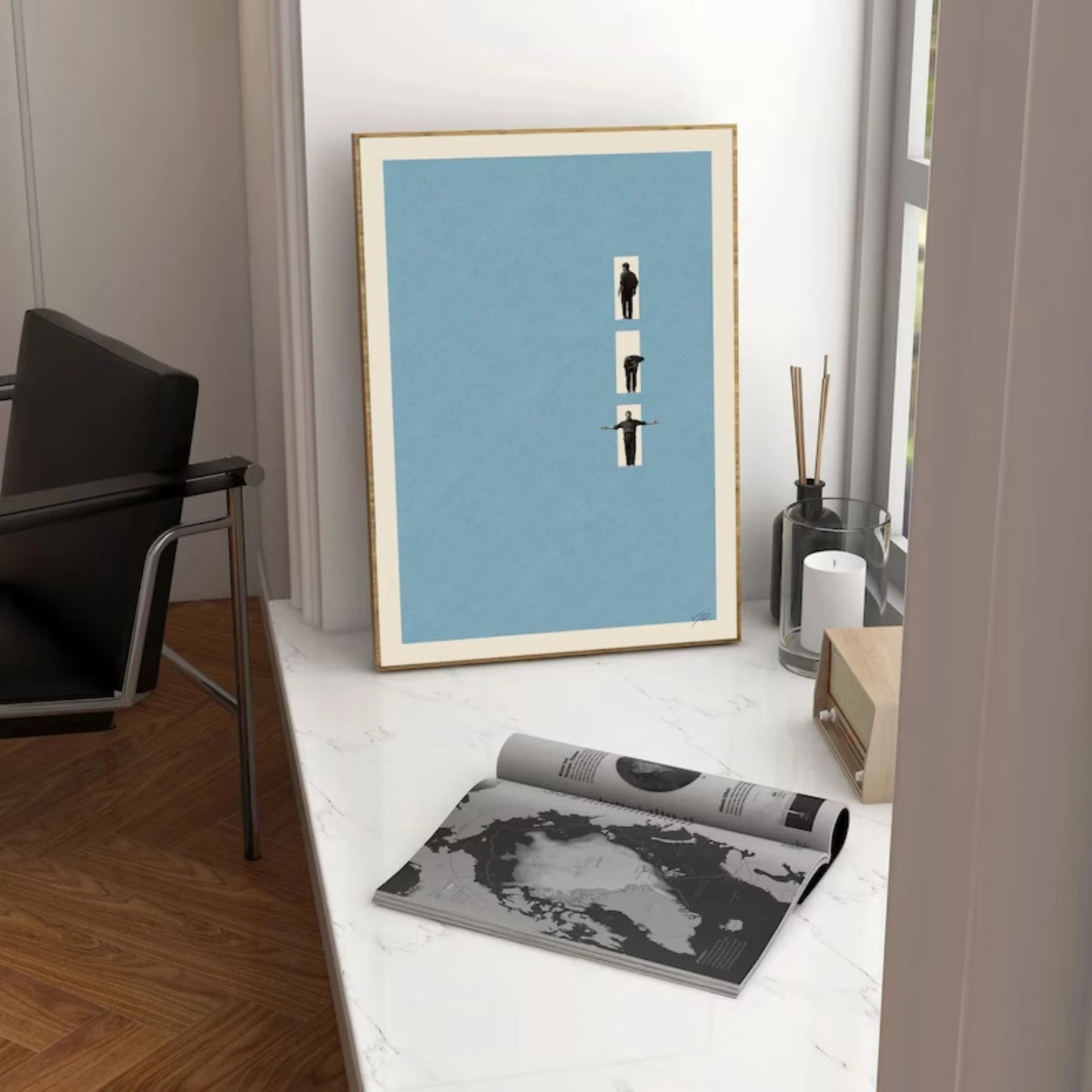 Truman Show Inspired | Mid Century Modern Wall Art Print Canvas Painting Poster Picture For Living Room,Bedroom Home Decor Peaceful Pleasures Health and Wellness