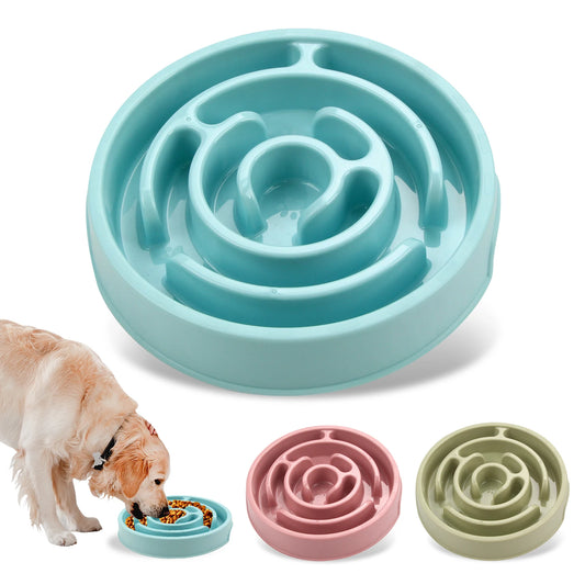 Pet Dog Slow Feeder Bowl Fun Non Slip Anti-gulping Slower Food Peaceful Pleasures Health and Wellness