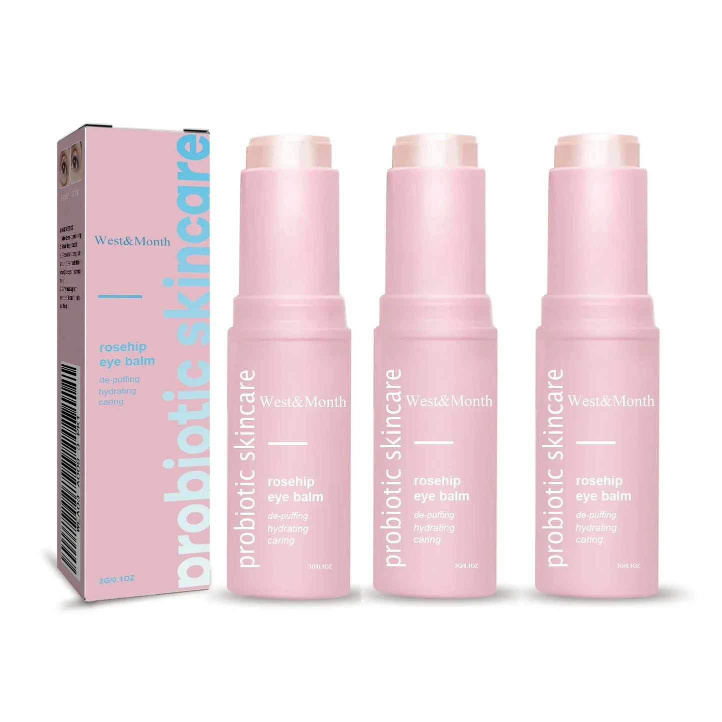 Rosehip Eye Balm Stick – Lifting, Fine Lines & Hyaluronic 15ml Peaceful Pleasures Health and Wellness 3pcs