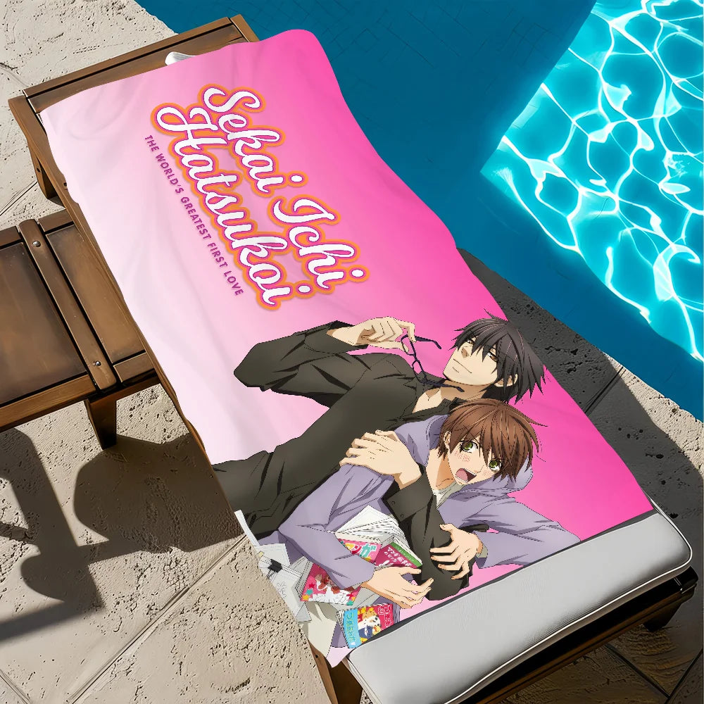 Sekai-ichi Hatsukoi Anime Beach Towel – Quick Dry & Soft Anime Beach Towel Peaceful Pleasures Health and Wellness z5 STJ40x70CM