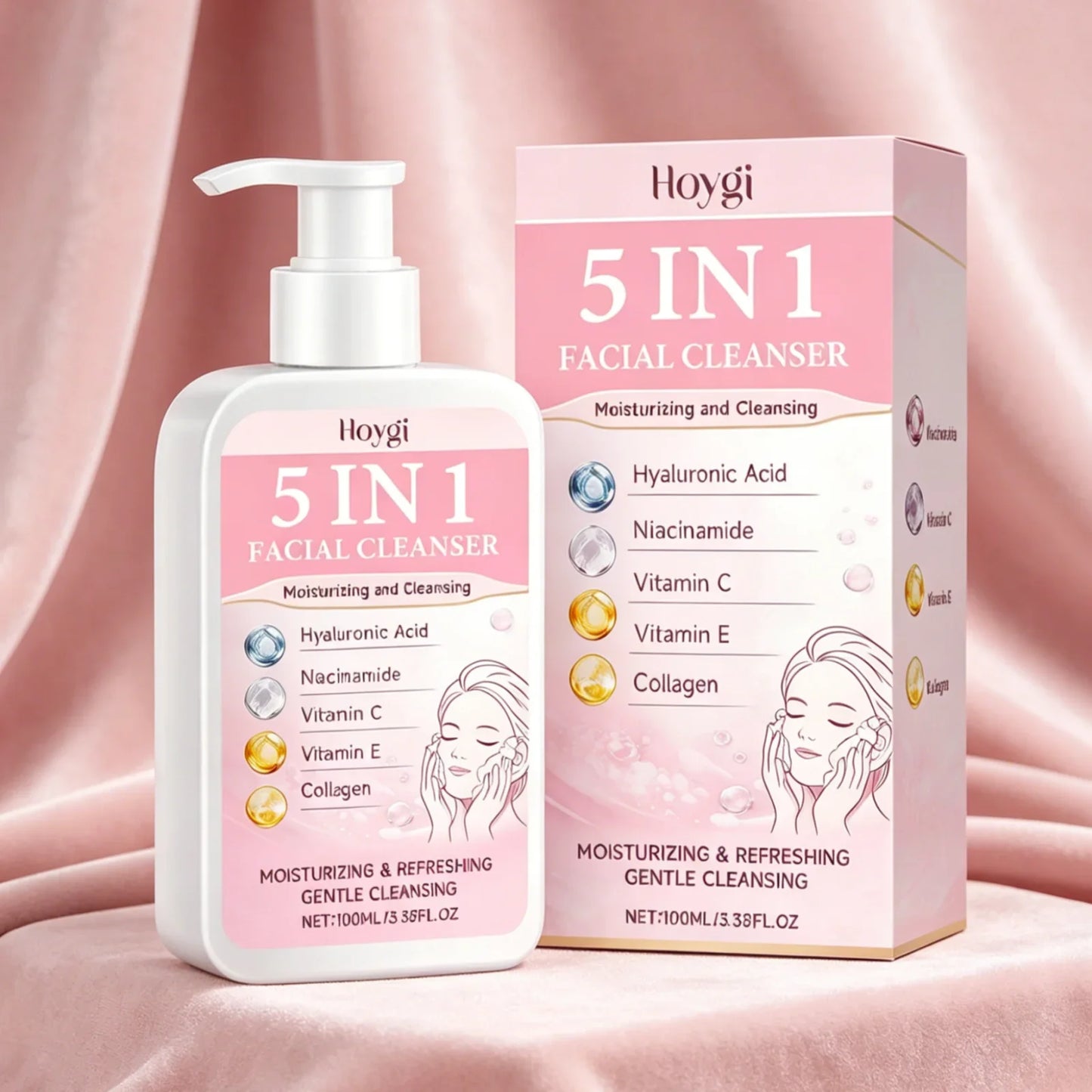 Hoygi 5-in-1 Facial Cleanser – Oil Control & Brightening Foam