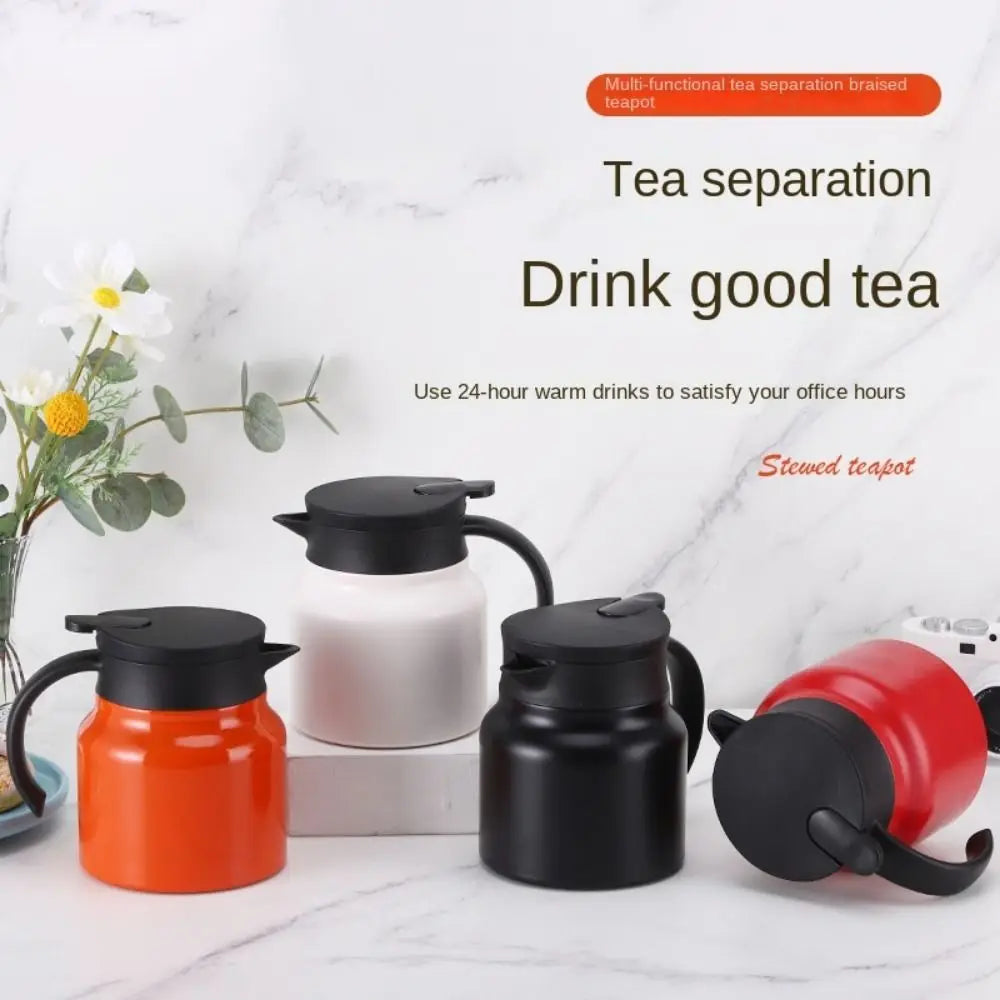 Simple Stainless Steel Tea Pot 1000ml Large Capacity Stewing Teapot Coffee Pot for Home Use Peaceful Pleasures Health and Wellness