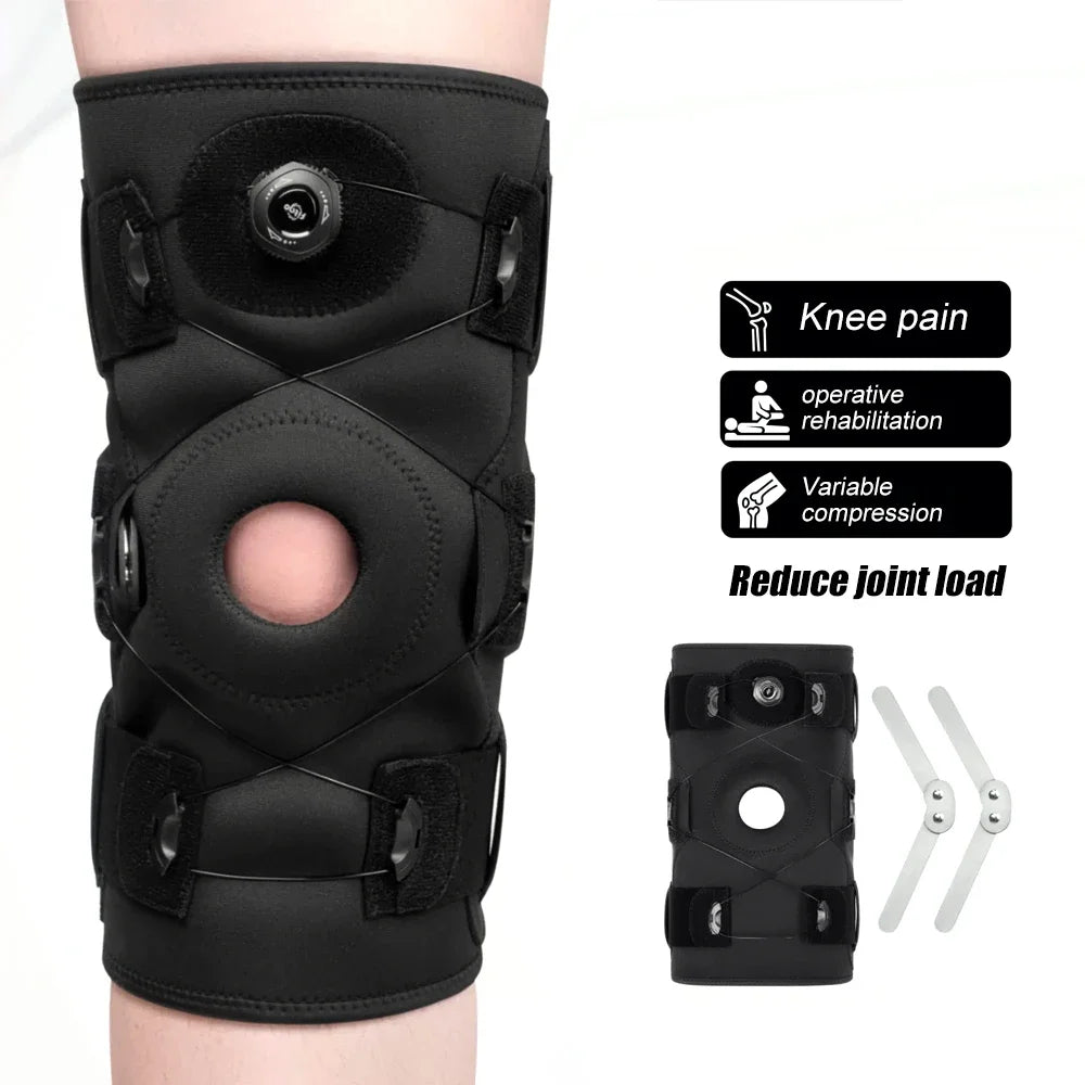 1PCS Hinged Knee Brace for Meniscus Tear, Adjustable Support for Knee Pain with Hinges & Built-in Side Stabilizers for ACL MCL Peaceful Pleasures Health and Wellness Black M