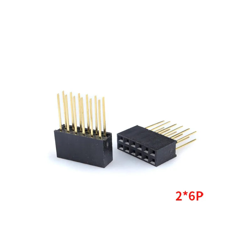 10PCS 2.54mm Double Row Female Long Pin 11mm Breakaway PCB Board Pin Header Socket Connector 2x3 2x4 2x6 2x8 2x10 2x18 2x20 Pins Peaceful Pleasures Health and Wellness