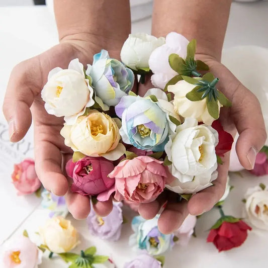 50/100 Pcs Multicolor Silk Rose Heads – Wedding & DIY Decor Artificial Silk Flowers Peaceful Pleasures Health and Wellness