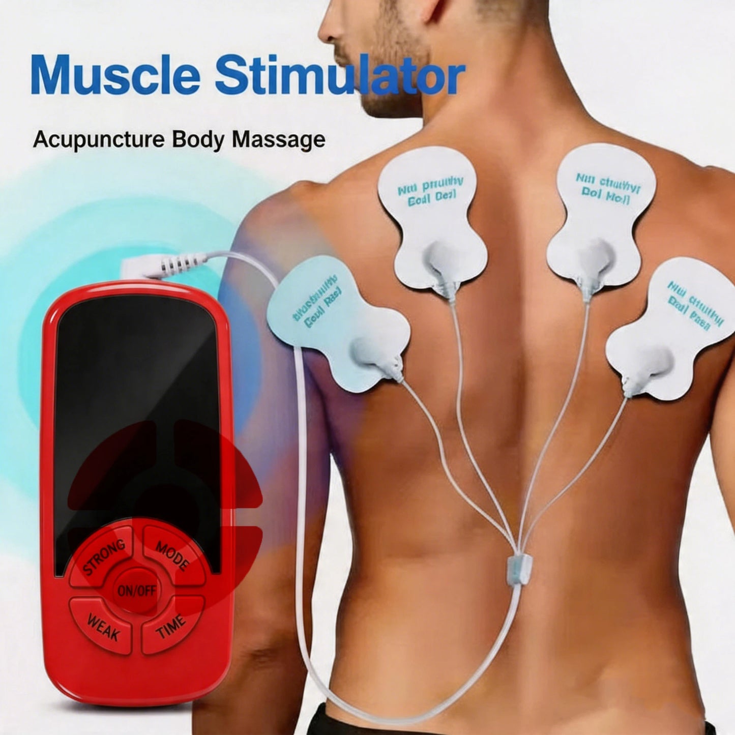 Multifunctional Digital Modes Massage Device ECG Neck Massage Machine Mini Muscle Device Peaceful Pleasures Health and Wellness Red