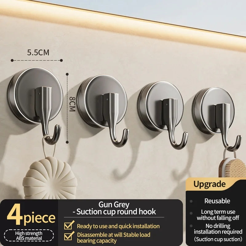 No-Drill Suction Cup Hooks – Kitchen & Bathroom Wall Hooks