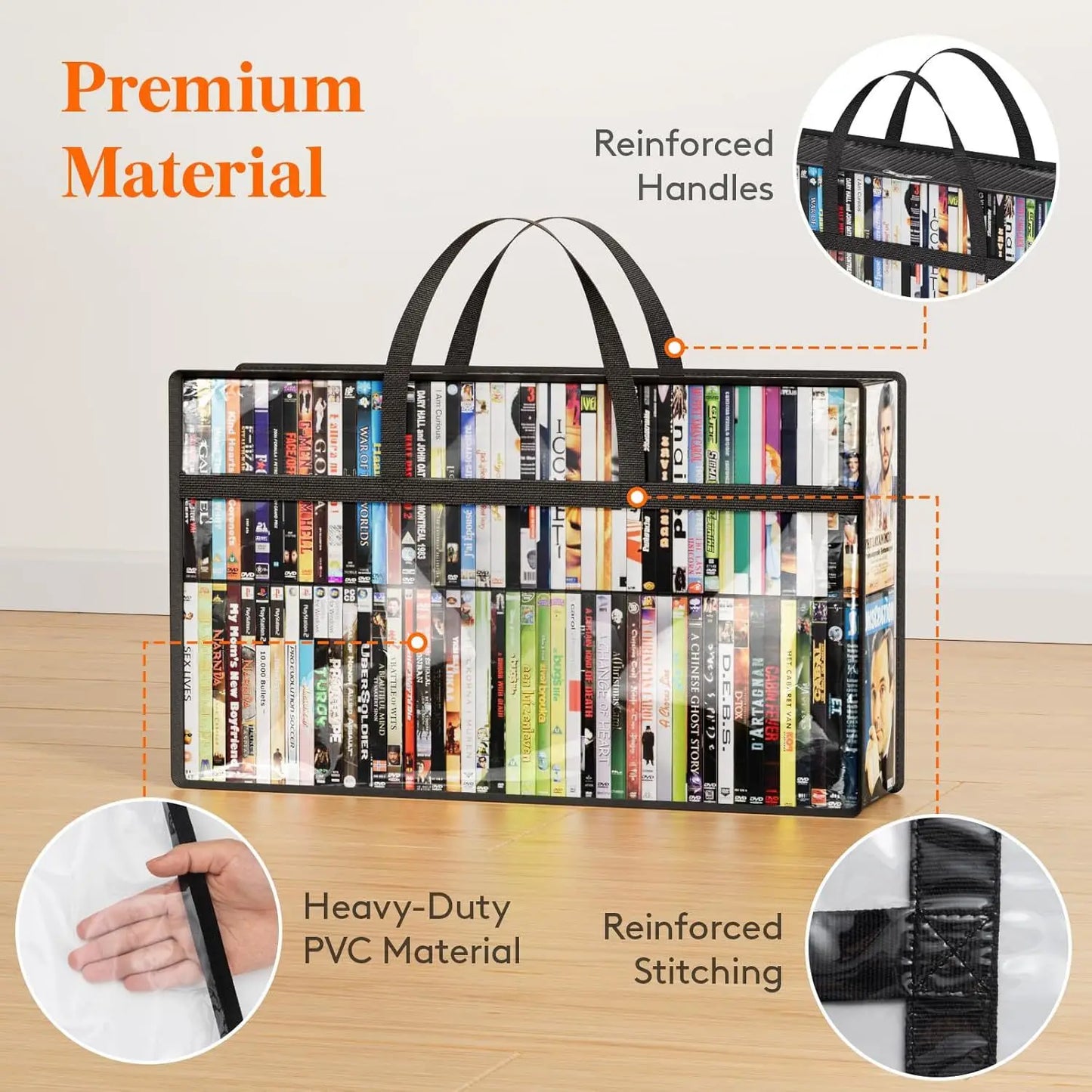 Clear PVC Waterproof Zipper Storage Tote Bag | Visible Organizer