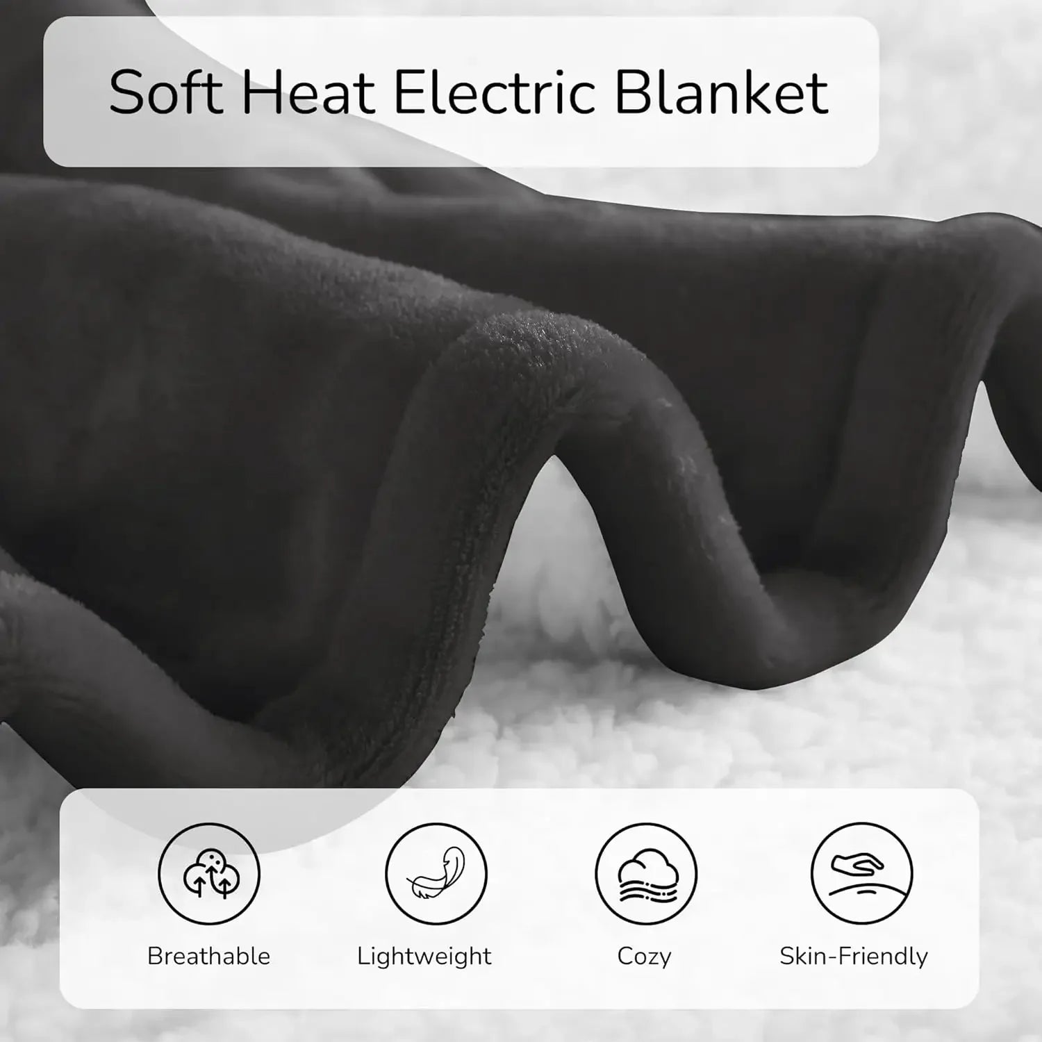 Twin Electric Heated Blanket 62x84 Inches, Dual-Sided Microplush & Sherpa, 4 Heat Settings, Auto Shut-Off Peaceful Pleasures Health and Wellness