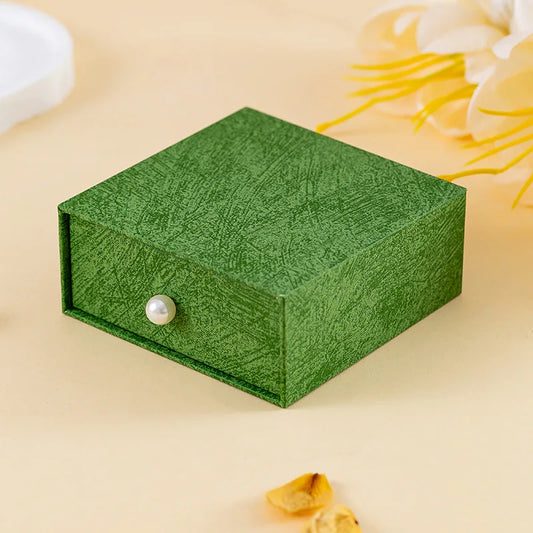 Velvet-Lined Heart Ring Box | Pearl Handle Jewelry Gift Box Jewelry Gift Box Oasis Select Green