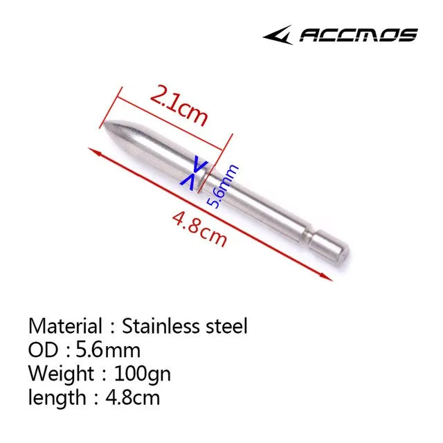 Archery ID3 2 4 5 6 8 0 Stainless Steel Insert Arrowhead Point Tips