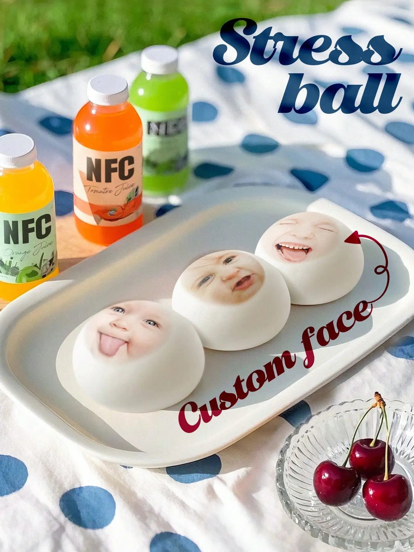 Customized Face Stress Relief Ball Funny Expression Squishy Personalized Photo Soft Ball White Gag Gift Anxiety Relief Desk Toy Peaceful Pleasures Health and Wellness