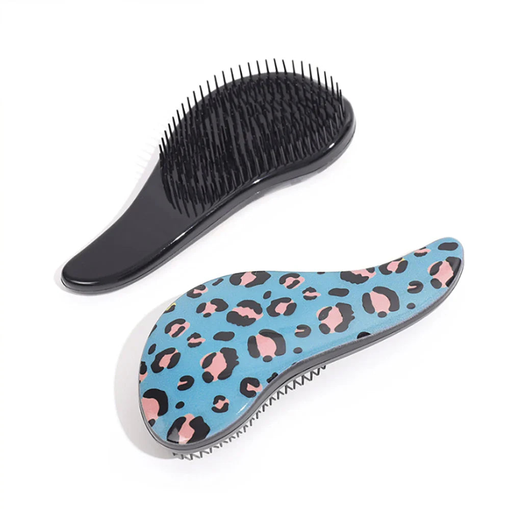 Leopard Print Air Cushion Detangling Hair Comb & Massager