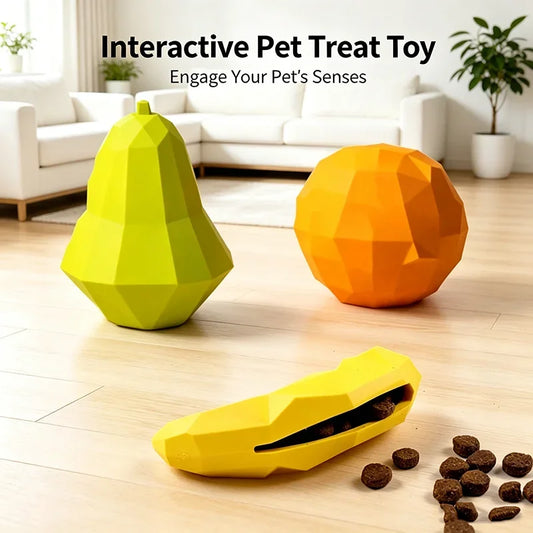 Rubber Fruit Dog Chew Toy | Bite-Resistant Interactive Pet Toy Dog Chew Toy Peaceful Pleasures Health and Wellness