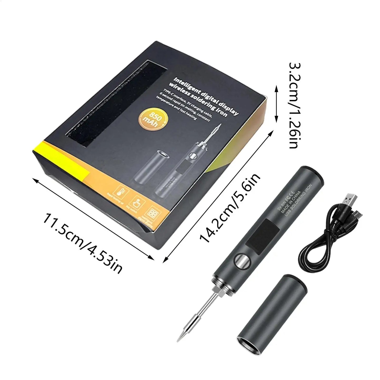 Cordless Soldering Iron Fast Heating Digital Display Repair Tool Soldering Pen For Electronic Component Home DIY Projects Peaceful Pleasures Health and Wellness