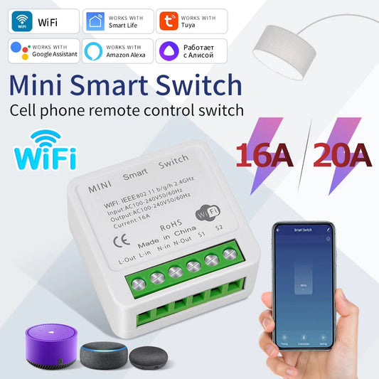 Tuya Smart WiFi Switch 16A 20A Breaker RF433Mhz Relay Module 2-way Control Smart Life APP Remote Support Alexa Google Home Peaceful Pleasures Health and Wellness
