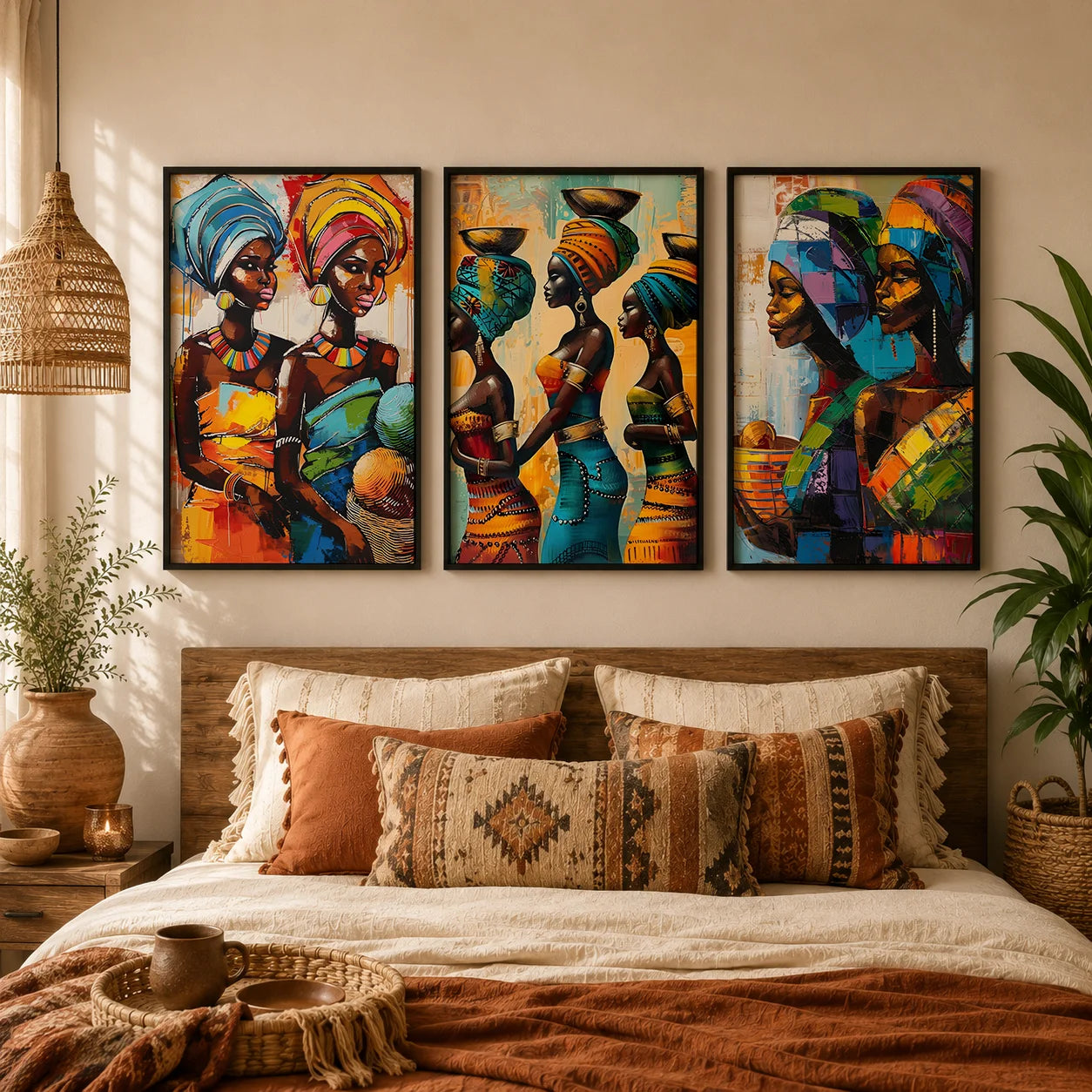 Abstract Tribal Female Canvas Wall Art | Western Boho Décor Canvas Wall Art Peaceful Pleasures Health and Wellness