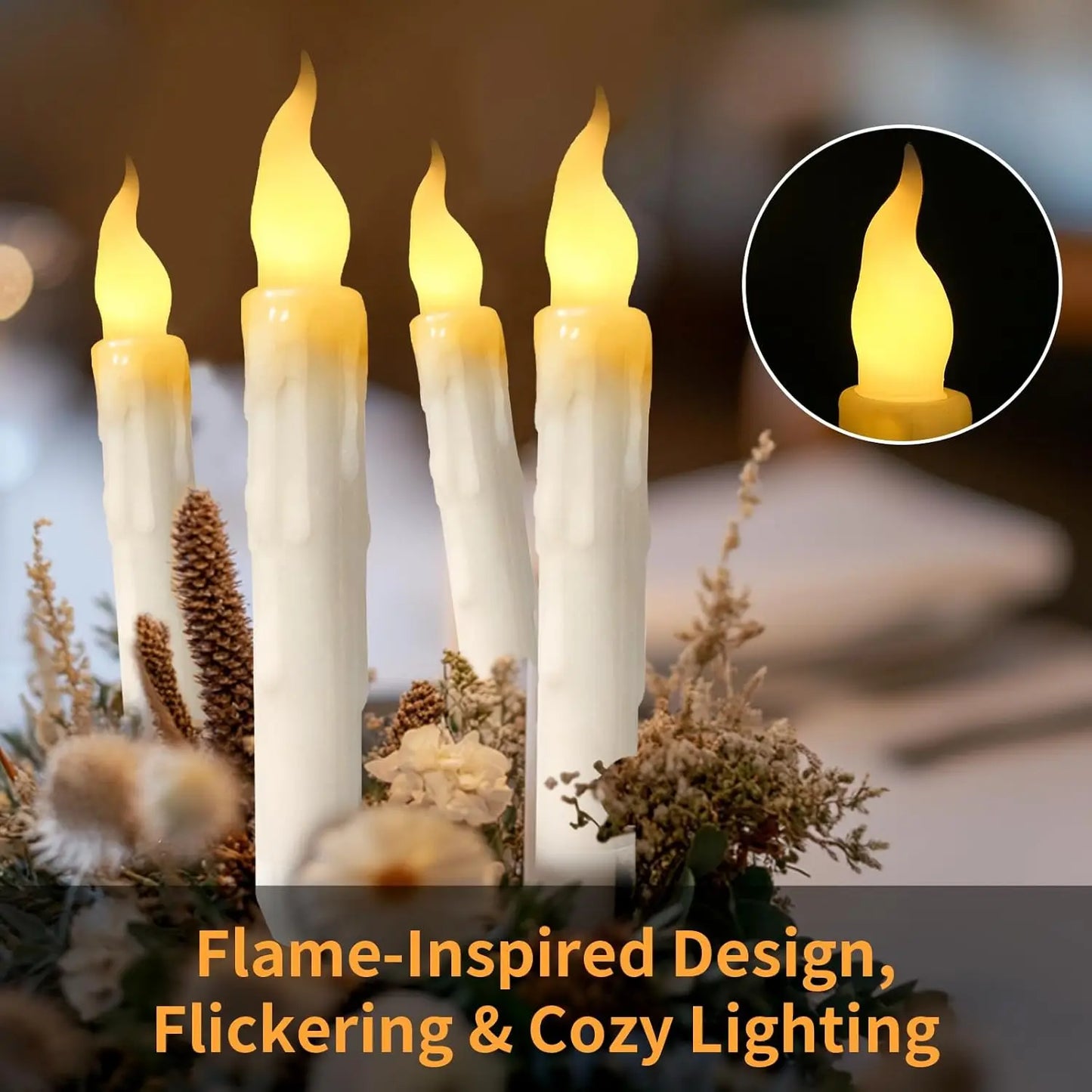LED Flameless Taper Candles Battery Operated | Set of 6–36