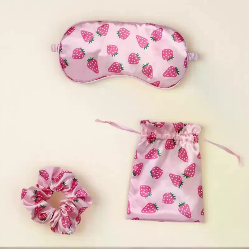 Artificial Silk Fabric Sleep Mask Elastic Headband Travel Blindfold Eye Cover Hair Rope With Storage Bag For Relief Easy Peaceful Pleasures Health and Wellness