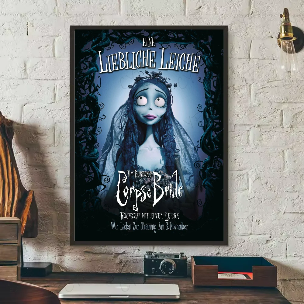 Corpse Bride Cartoon Poster – HD Waterproof PVC Wall Art Decor Wall Art Poster Peaceful Pleasures Health and Wellness z9 40X50cmNoframe
