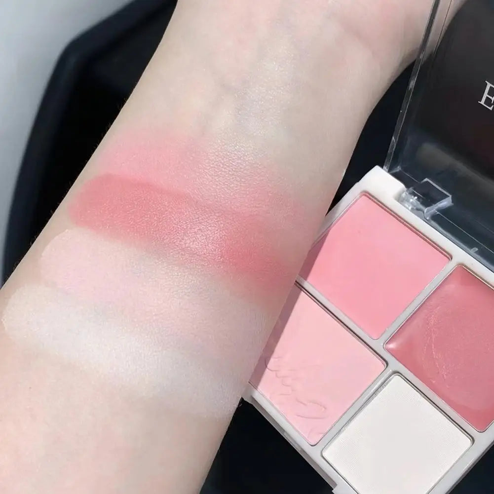 4-Color Blush & Contour Palette | Matte Highlight Cheek Tint Blush Contour Palette Peaceful Pleasures Health and Wellness
