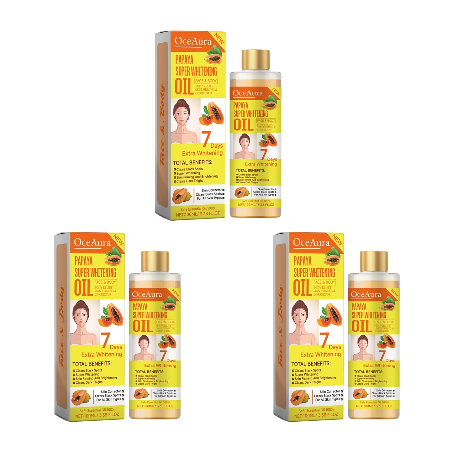 Papaya Whitening Body Oil – Brightening & Moisturizing Skin