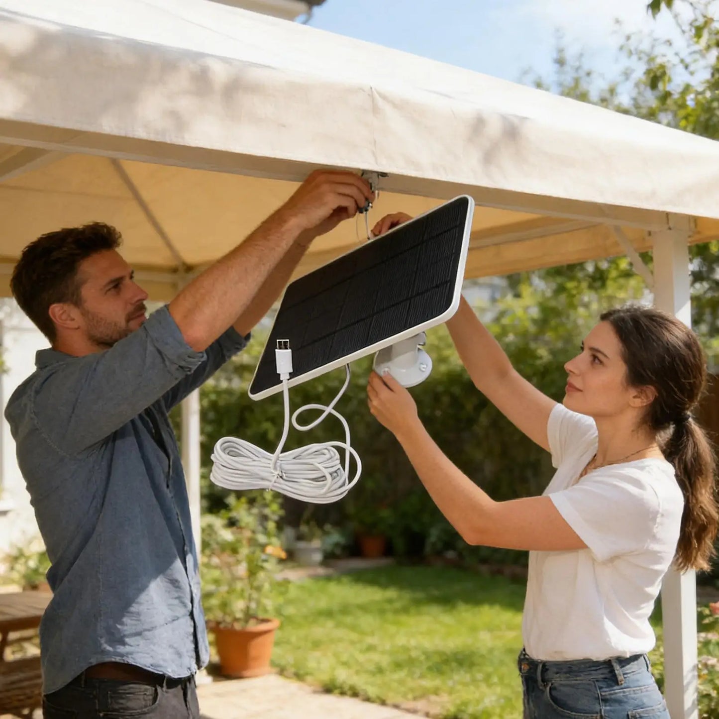 20W Solar Panel Charger Type C Smart Sensor for Ring Camera