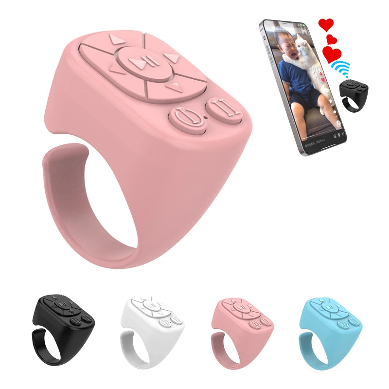 Bluetooth Scrolling Ring Remote – TikTok, Camera & Music Peaceful Pleasures Health and Wellness Blue