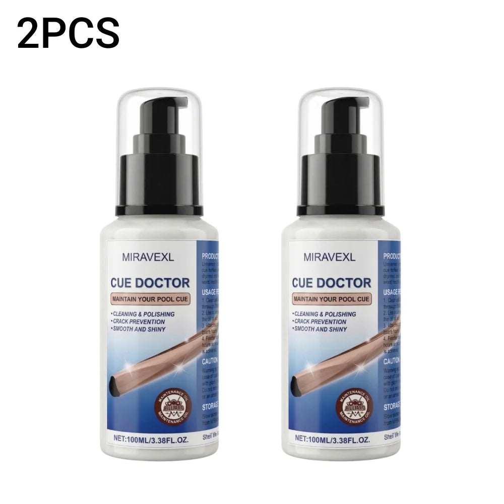 MIRAVEXL Billiard Pool Cue Shaft Cleaner Polish Liquid Snooker Stick Maintenance Oil Prevent Cracks Smooth Shiny Accessories Peaceful Pleasures Health and Wellness 2PCS
