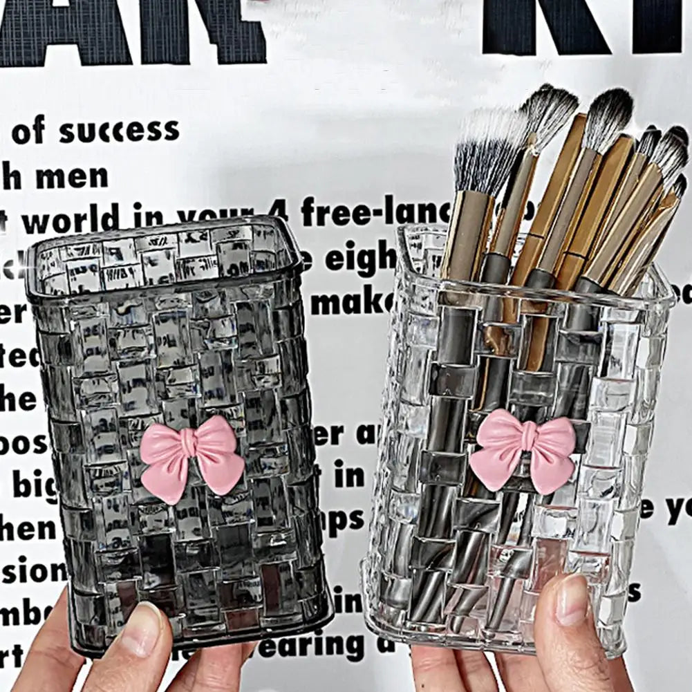 Clear Acrylic Makeup Brush & Cosmetic Desk Organizer